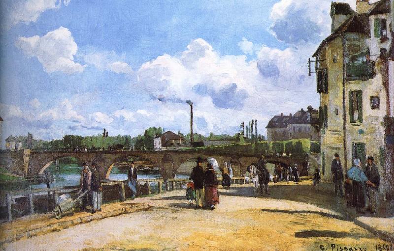 Pang map of the river and the bridge Schwarz, Camille Pissarro